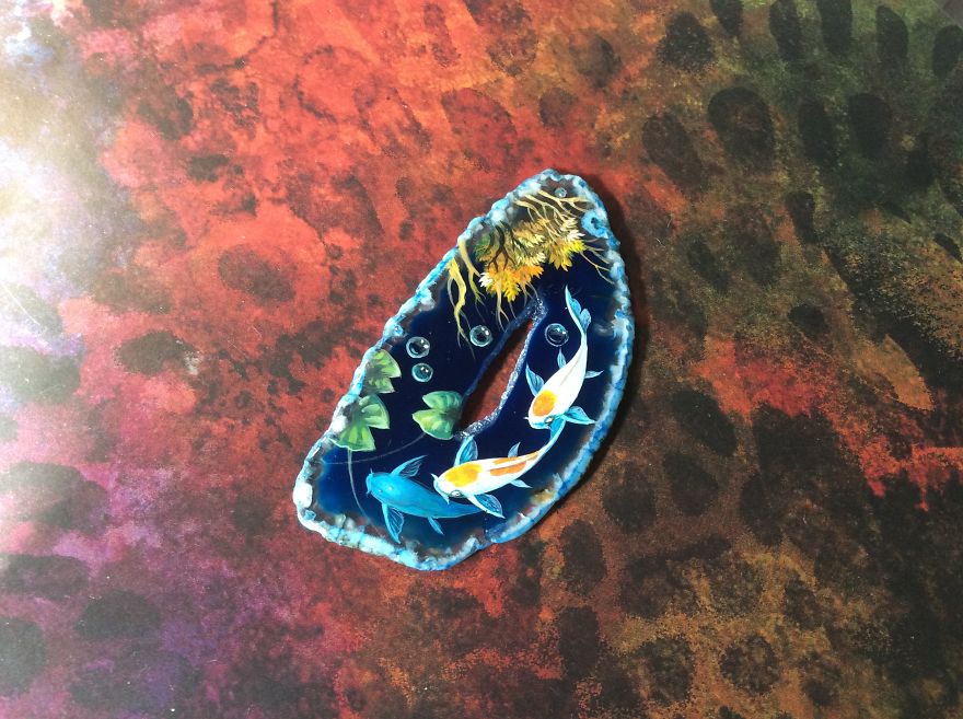 Dragons And Koi On Wood And Stone