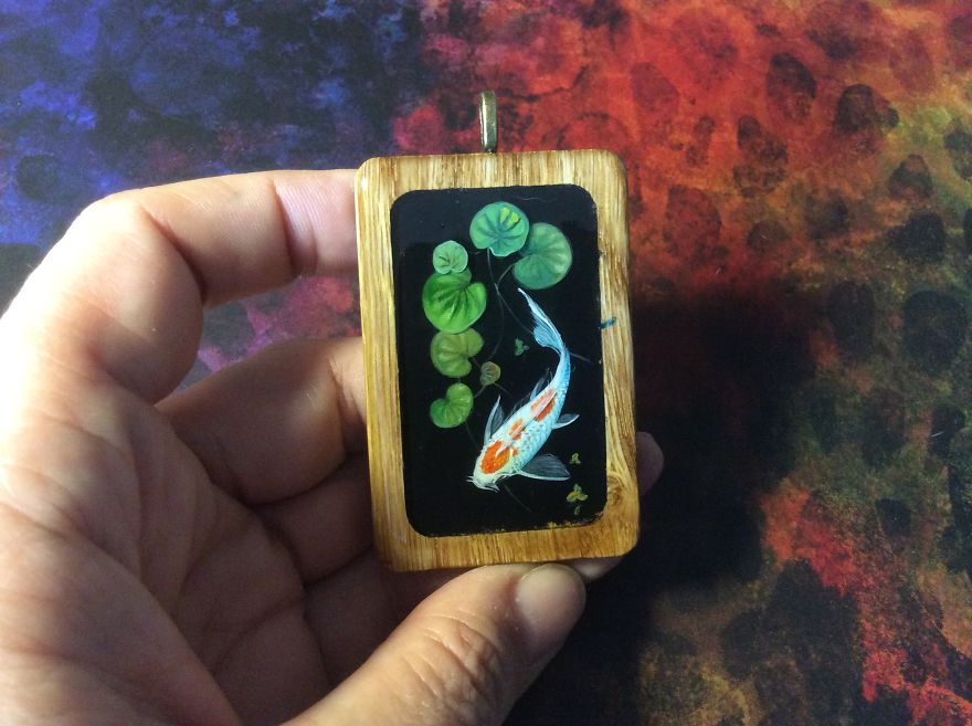 Dragons And Koi On Wood And Stone