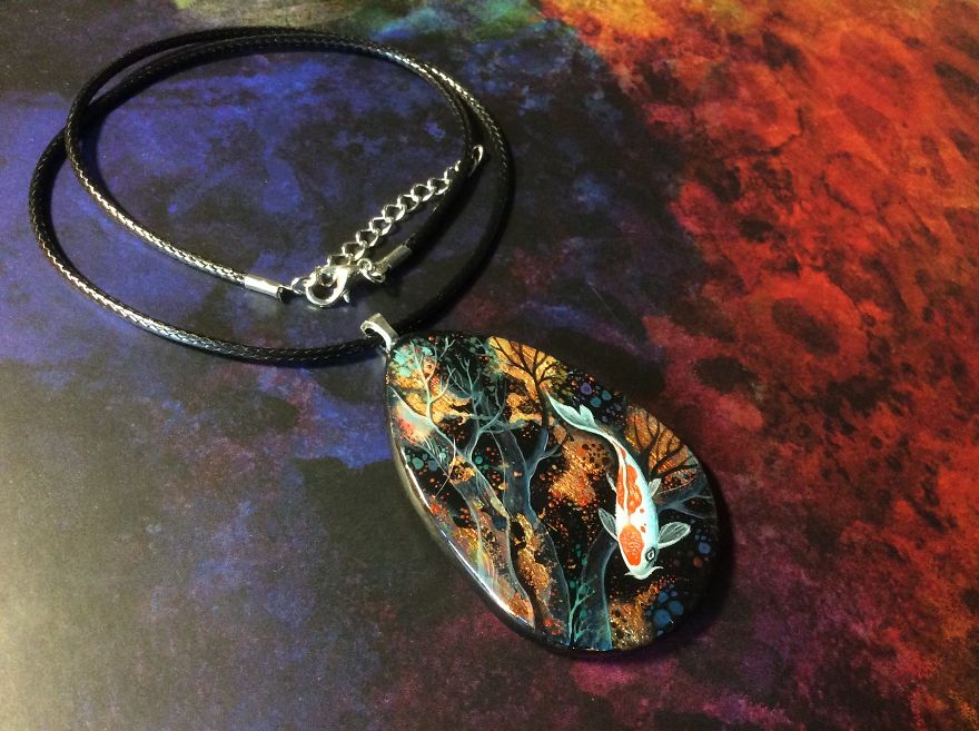 Dragons And Koi On Wood And Stone