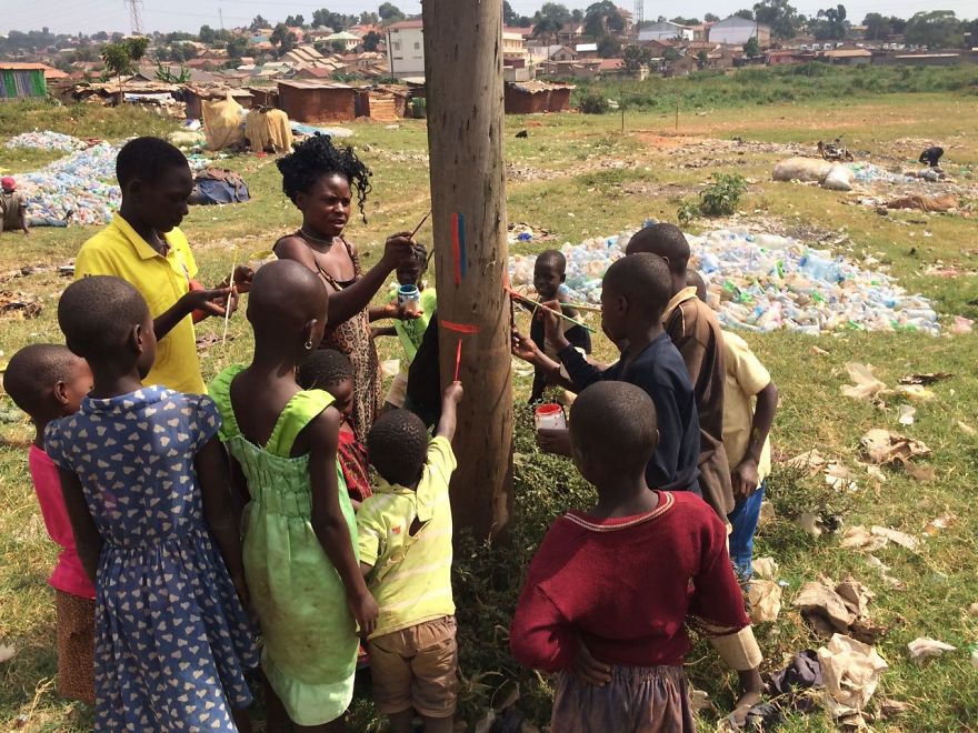 Went To Do A Wall Drawing End Up Making Tribal Face Painting In Uganda.