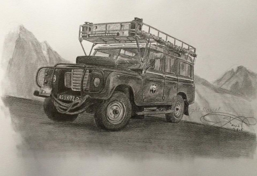 Drawing Land-Rovers Started Out As Just A Bit Of Fun, But Now, With Every Drawing, I Strive To Make Them More Detailed And Beautiful Drawing Land-Rovers Started Out As Just A Bit Of Fun, But Now, With Every Drawing, I Strive To Make Them More Detailed And Beautiful