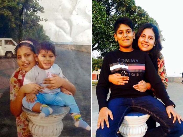 With Younger Brother 10 Years Apart. Travlled To This Special Place Just To Retake This Beautiful Picture. The Original Picture Was Crumbled And Peer Upon By This Very Kid.