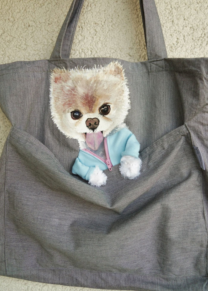 Hand Painted Shoulder Bags With Animals In A Pocket