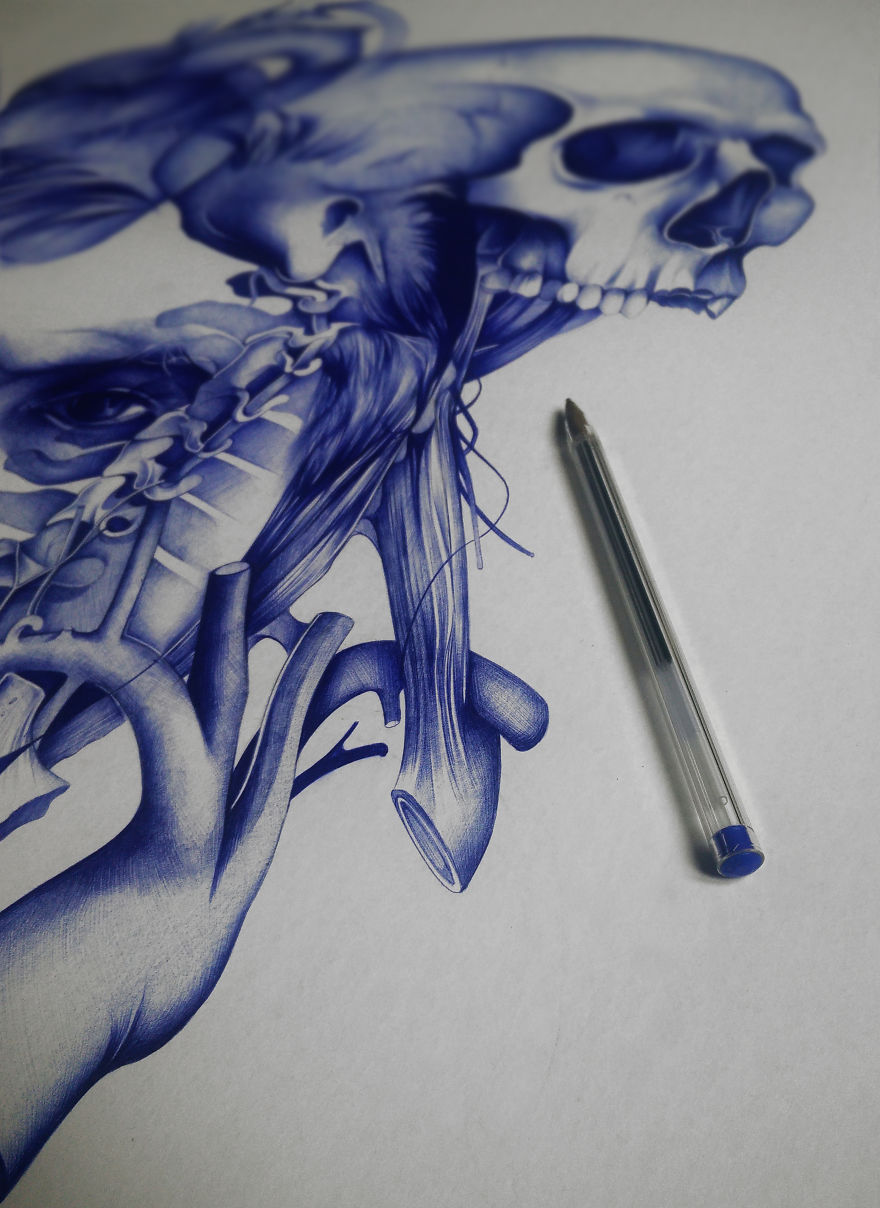 Ballpoint Pen Drawings That Take Me Up To 100 Hours To Create Ballpoint Pen Drawings That Take Me Up To 100 Hours To Create