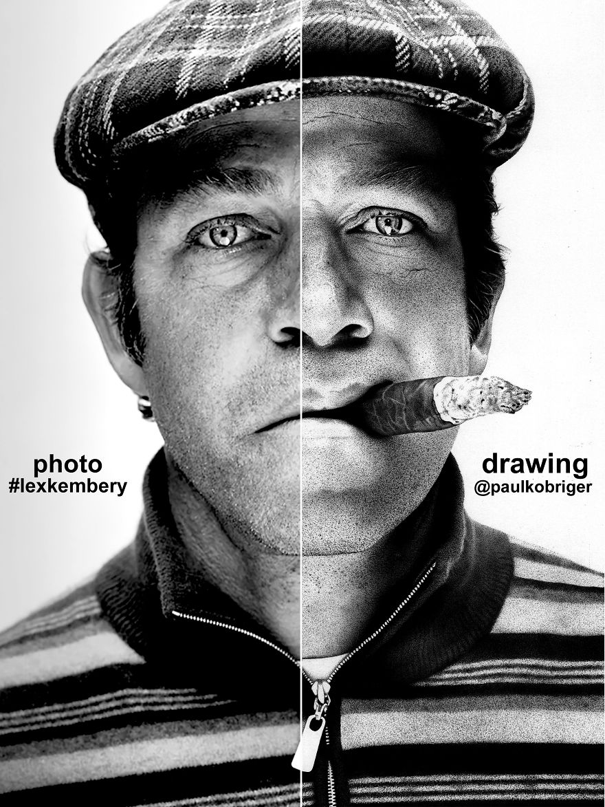 Ballpoint Pen Dot Drawing Of Mark Gonzles