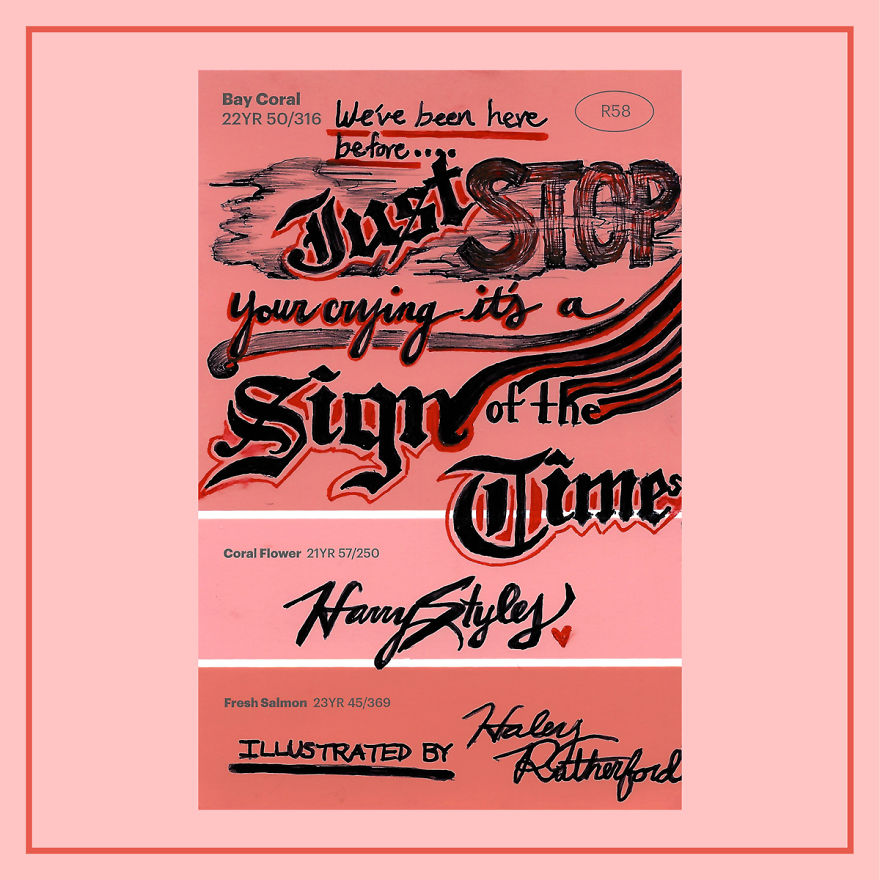 I Draw Lyrics On Paint Swatches