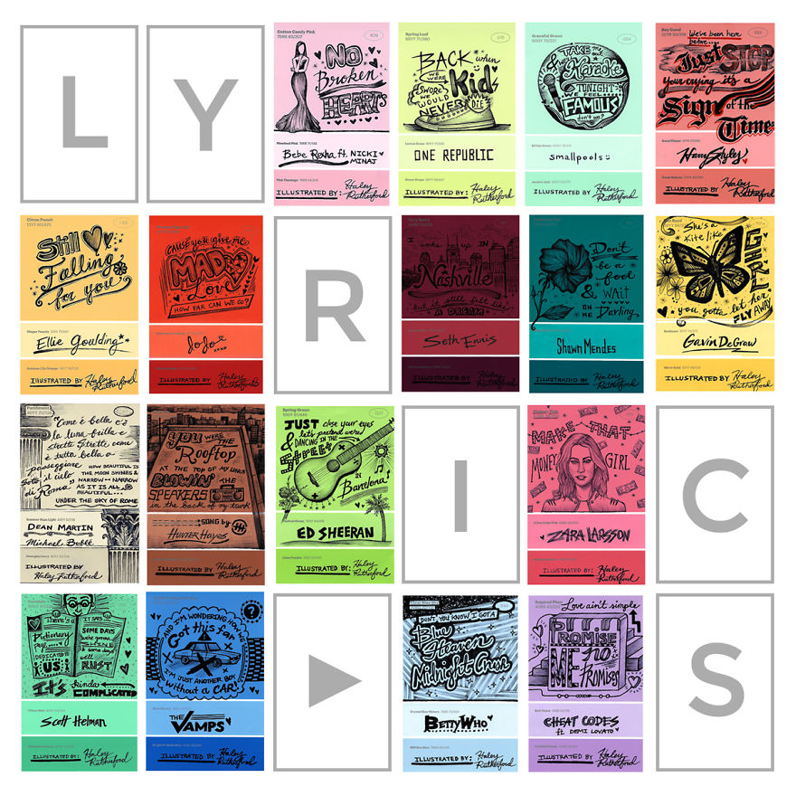 I Draw Lyrics On Paint Swatches