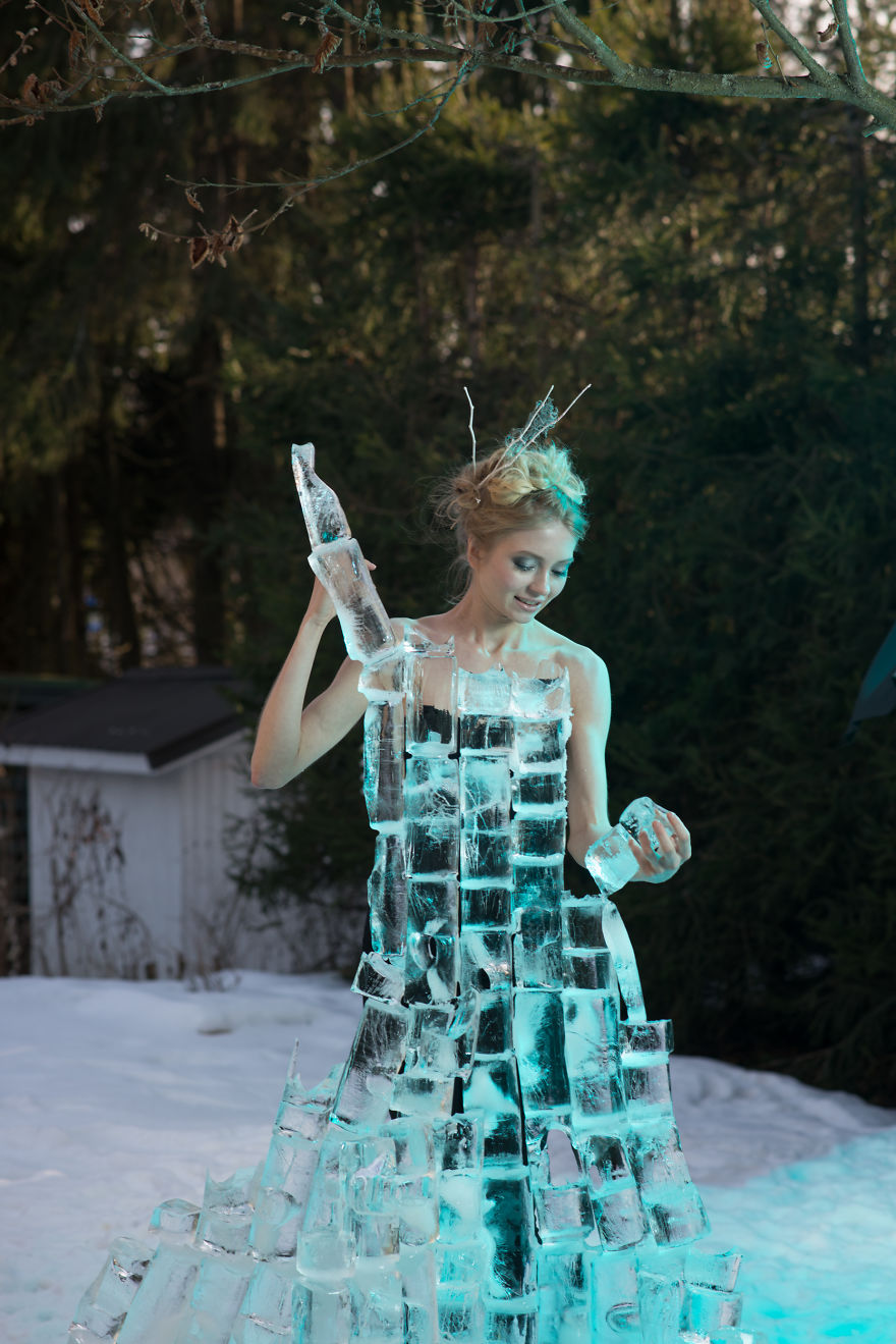 I Built A Dress Made Of Ice For My Maiden Of Finland Photoshoot I Built A Dress Made Of Ice For My Maiden Of Finland Photoshoot