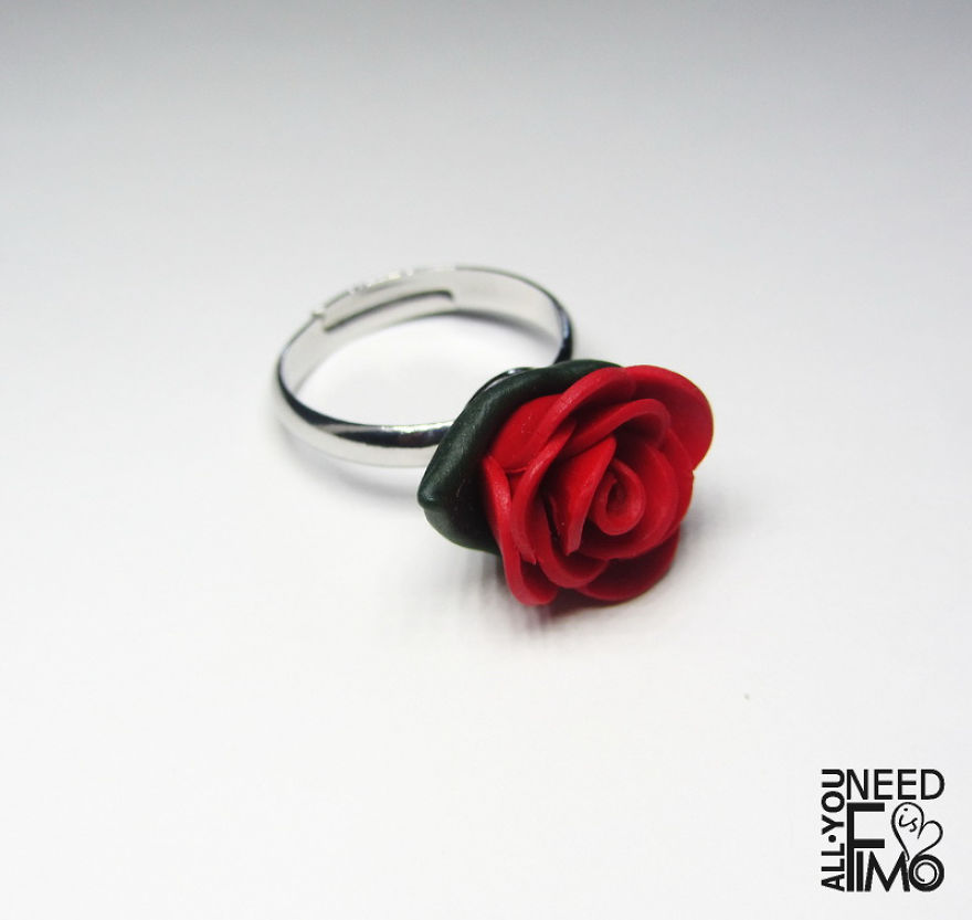 I Made These Earrings And Ring Put Of Polymer Clay! I Spent A Lot Of Time Making That Small Petals ☺