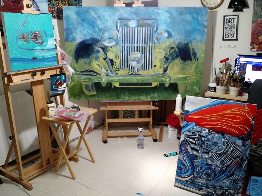 Mom Follows Her Dream To Be A Fine Vehicle Painter