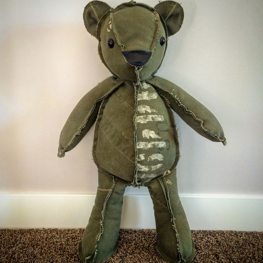 I Turned A Vintage Army Duffle Into A Huggable Teddy Bear I Turned A Vintage Army Duffle Into A Huggable Teddy Bear