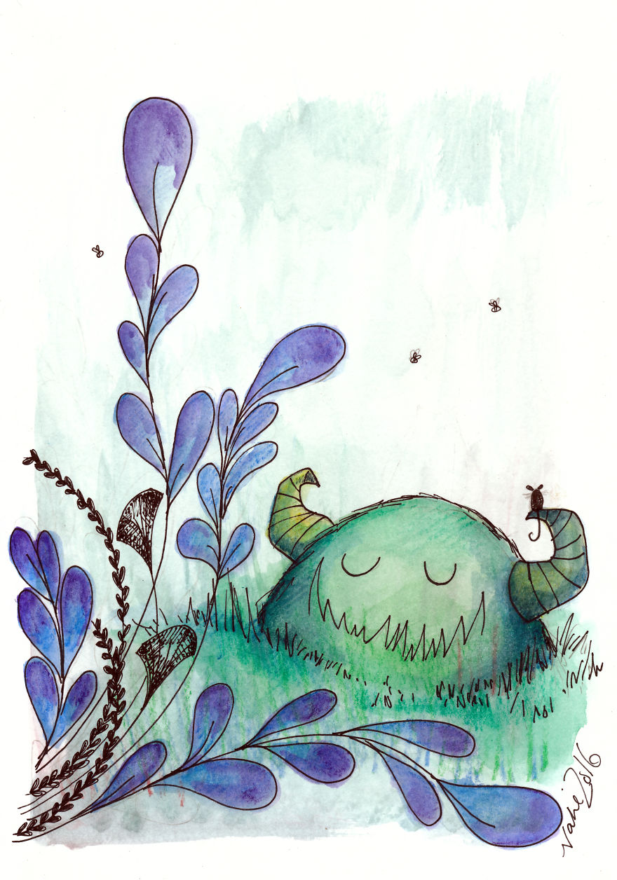 I Draw Sleepy Monsters And Robots To Help Relax