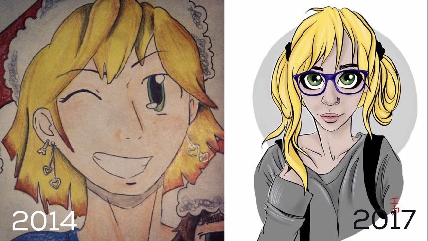 3 Years Difference By Erika_palmer_art