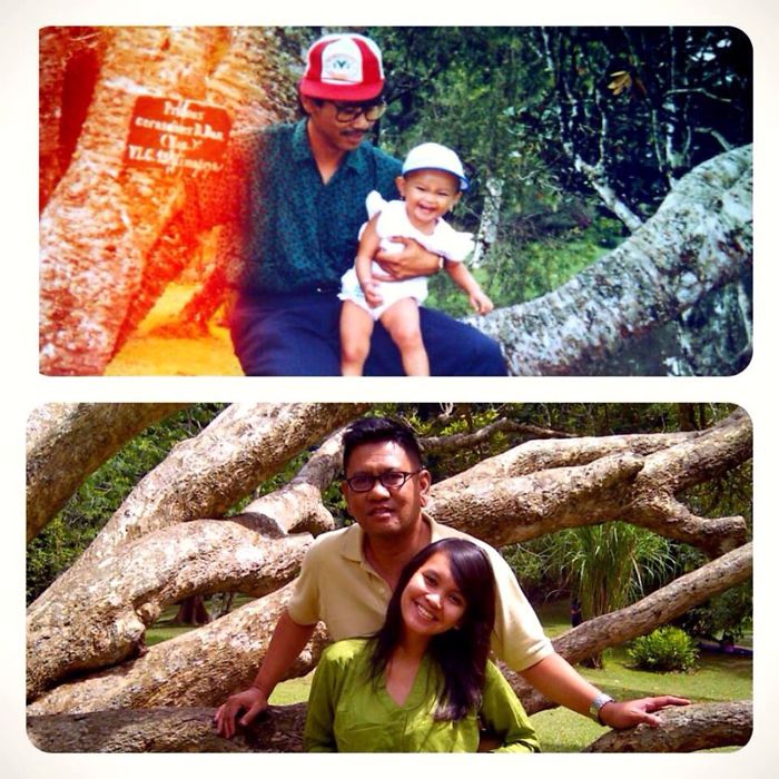 Me And My Dad, Same Tree, Same Place, 24 Years Later.