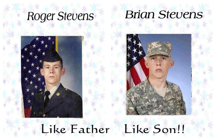 Like Father Like Son. Enter Military Just About 20 Years Apart