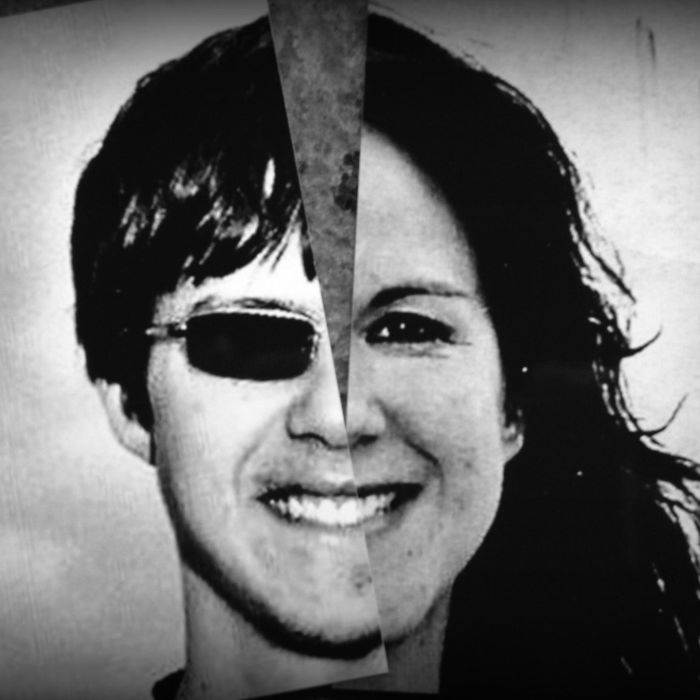 Cropped Photos On The Desk. My Son On The Left, Me On The Right.