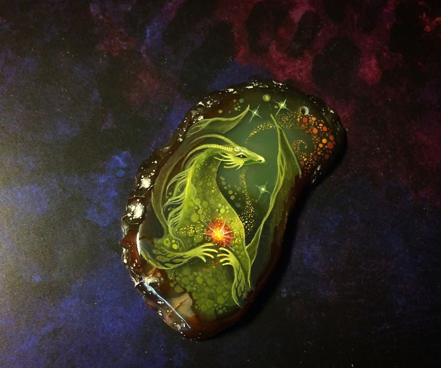 Dragons And Koi On Wood And Stone