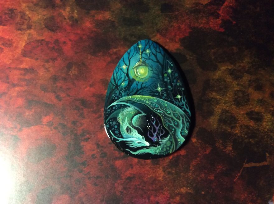 Dragons And Koi On Wood And Stone