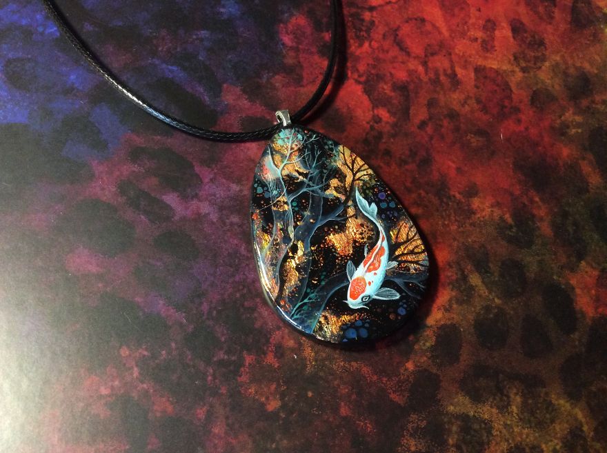 Dragons And Koi On Wood And Stone