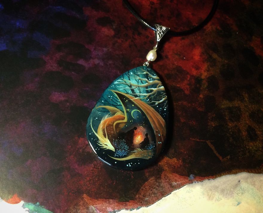 Dragons And Koi On Wood And Stone