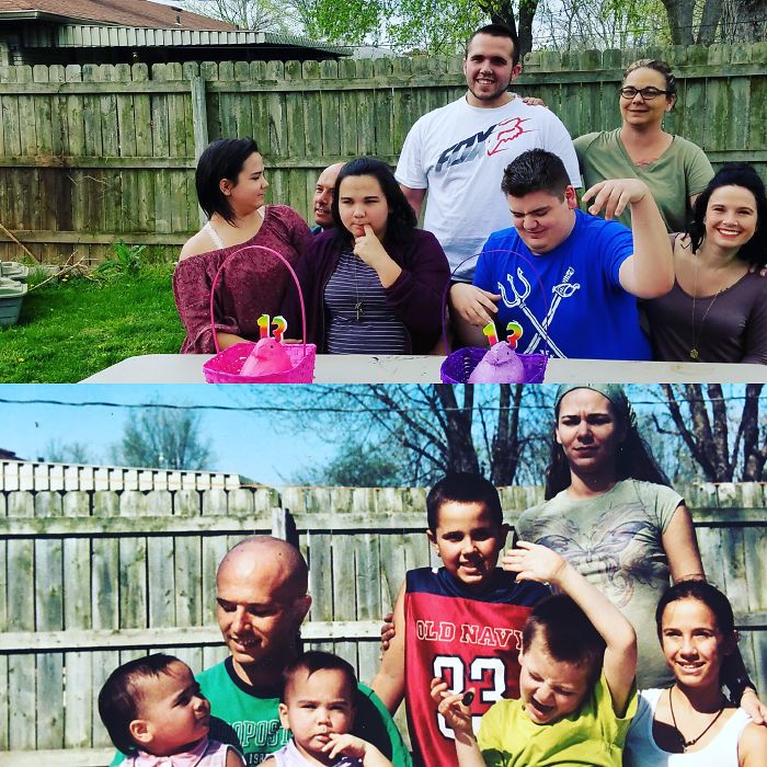 Easter Birthday Take 2. 11 Years Apart.