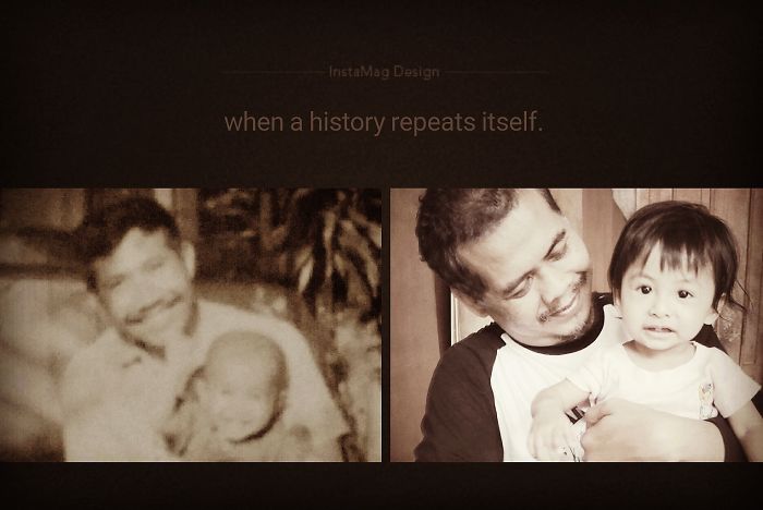 Left, My Beloved Father With Me. Right, My Husband With Our Daughter.