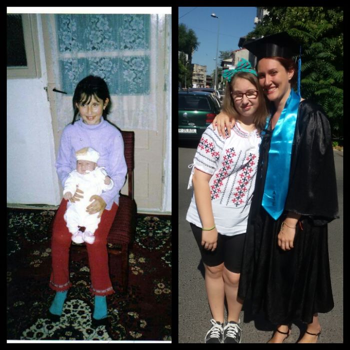Me & My Sister In 2002 And 14 Years Later