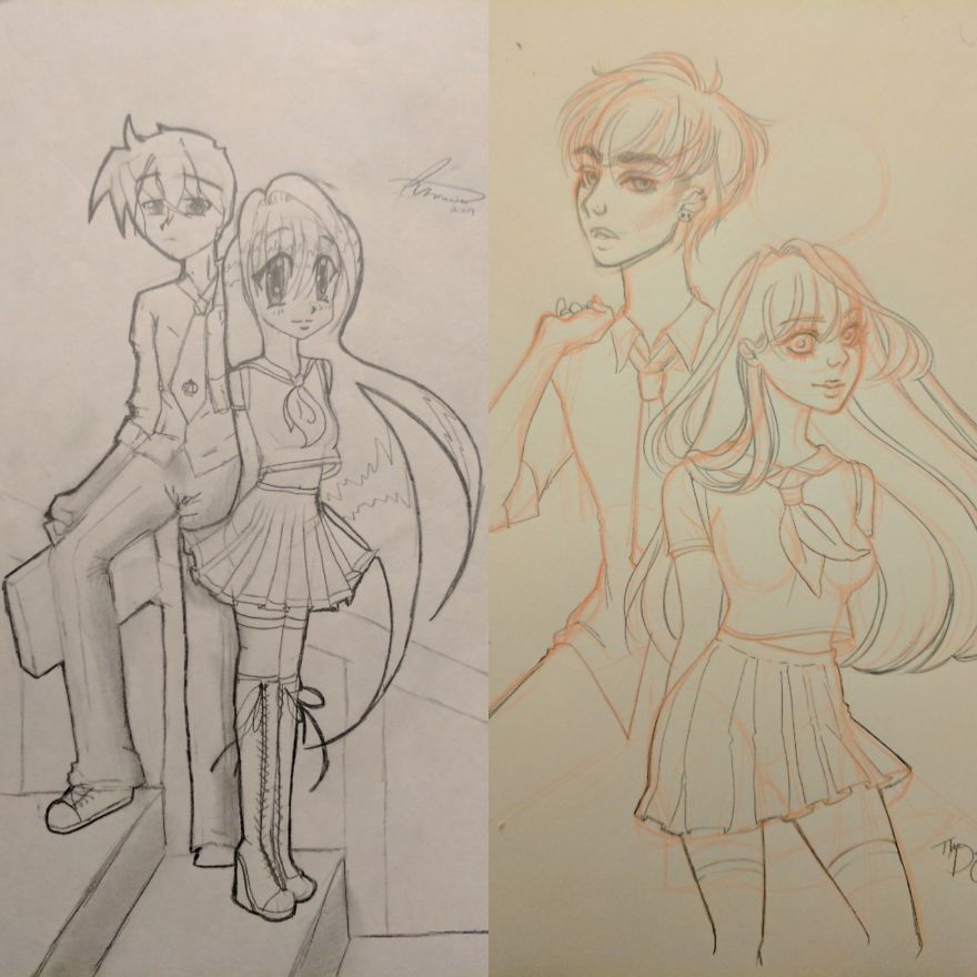 Quick Draw It Again Sketch. 2009(left) - 2017(right) By: Rachel Mak