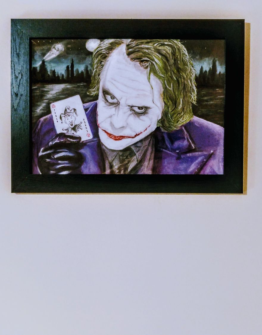 I Drew This Joker Artwork While Using Pastel For The First Time