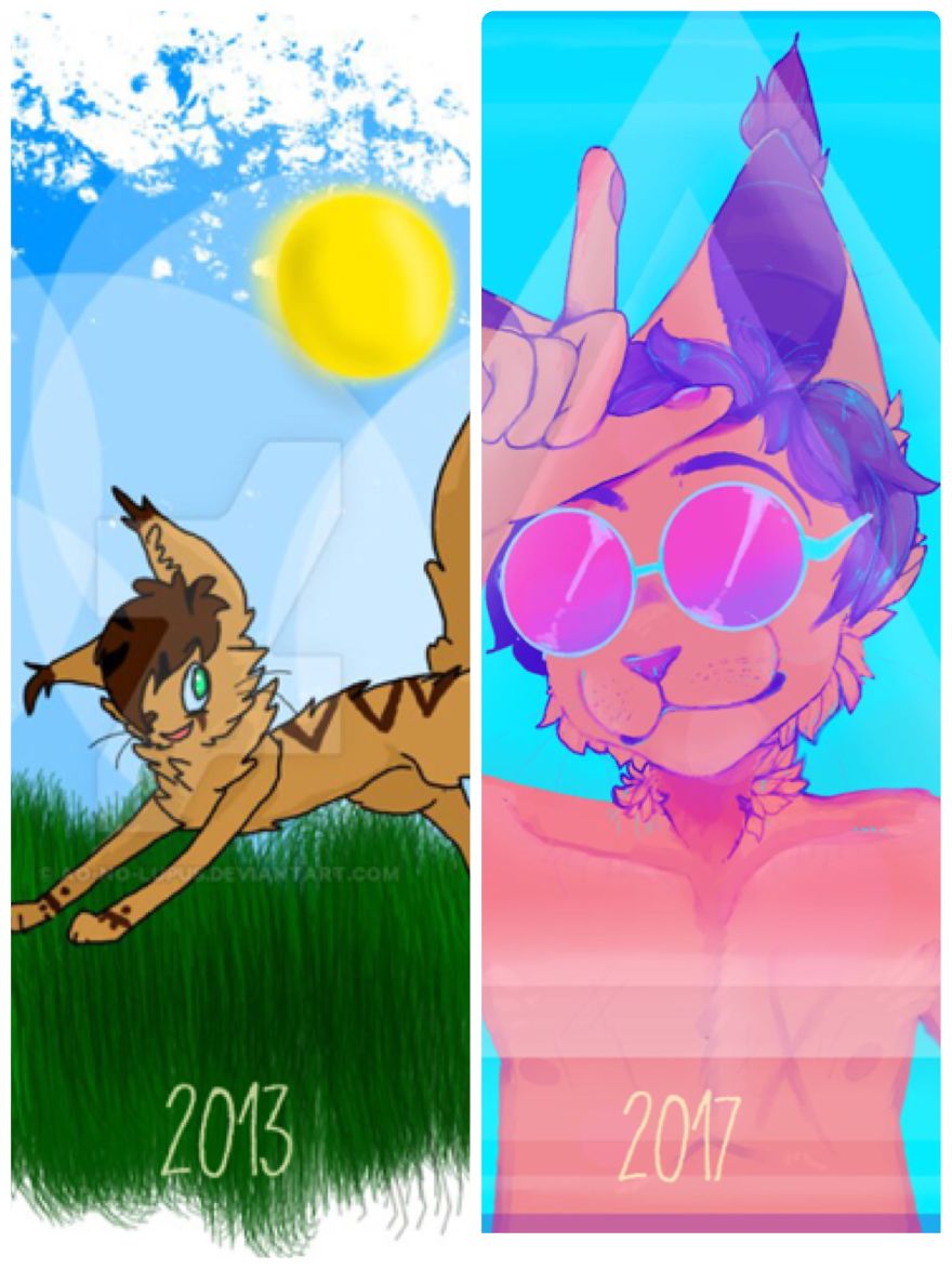 First Time I Touched A Tablet Vs How I Draw Today. (ao-no-lupus)