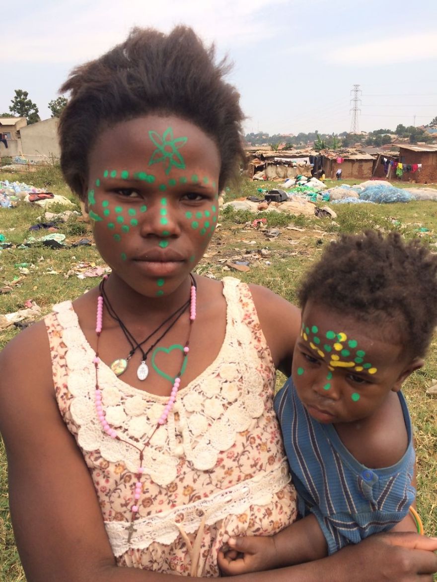 Went To Do A Wall Drawing End Up Making Tribal Face Painting In Uganda.