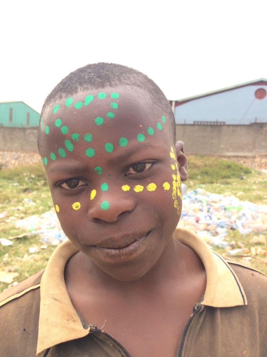 Went To Do A Wall Drawing End Up Making Tribal Face Painting In Uganda.