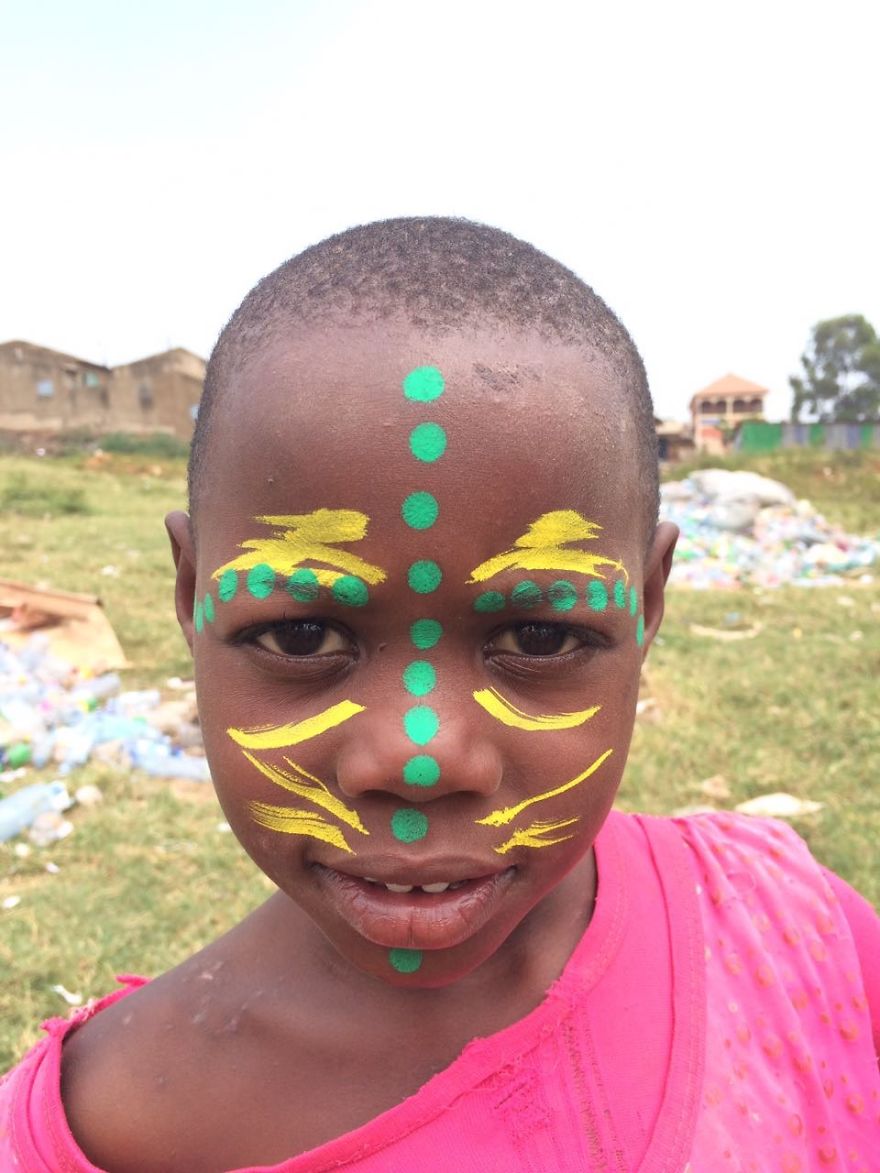 Went To Do A Wall Drawing End Up Making Tribal Face Painting In Uganda.