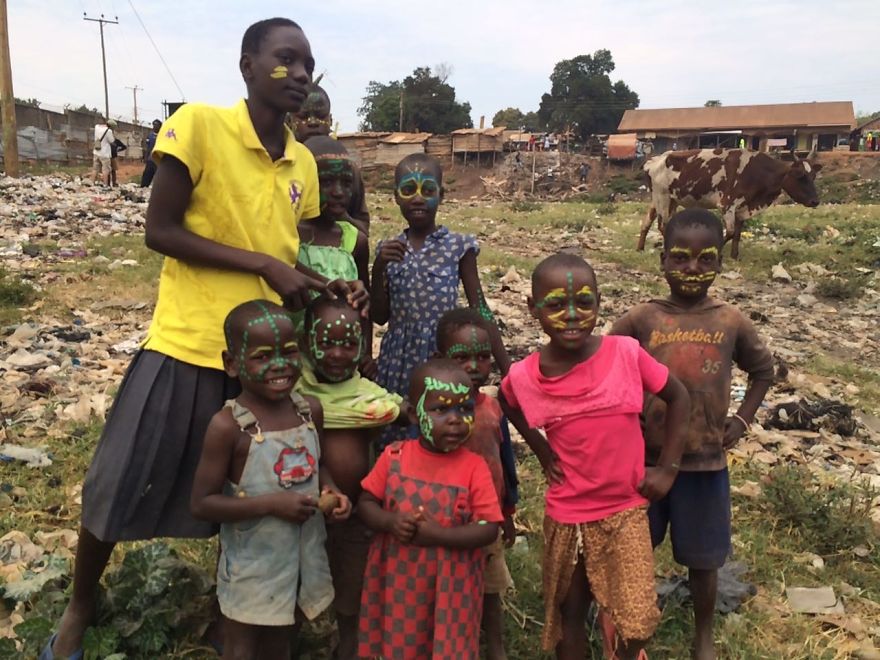 Went To Do A Wall Drawing End Up Making Tribal Face Painting In Uganda.