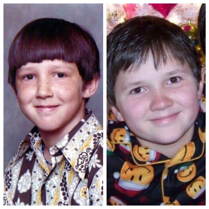 Father And Son At 10 Years Old.