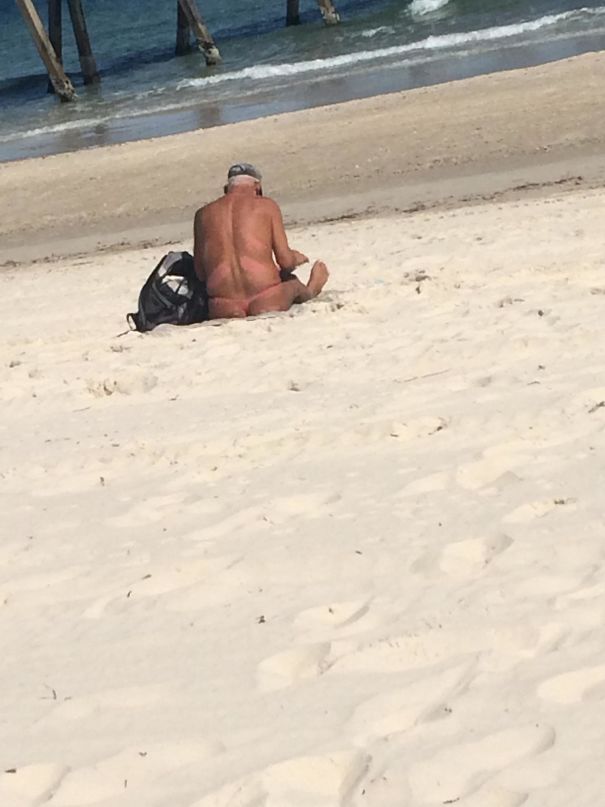 This Old Guy Chillin At The Beach