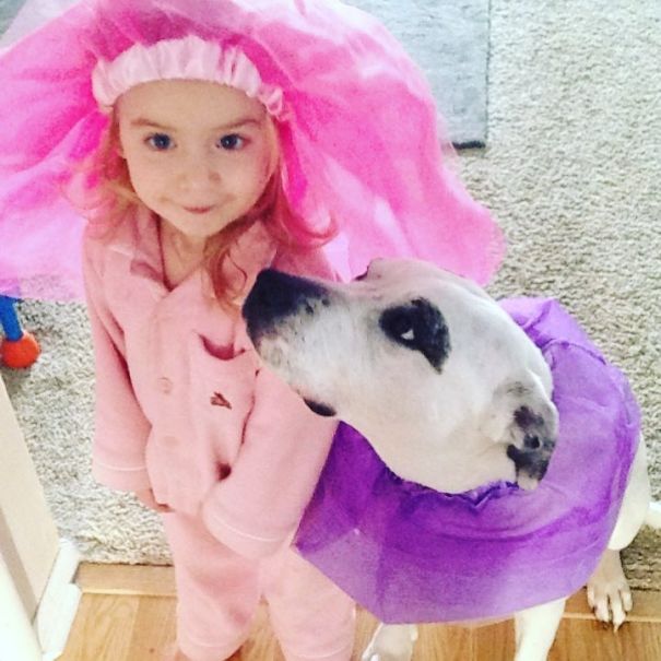 Lucy With Her Buddy Quinton (in The Purple Tutu!)