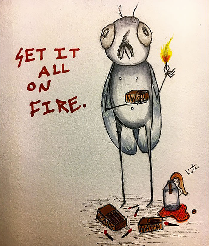 I Was Diagnosed With Schizophrenia At The Age Of 17, So I Started Drawing My Hallucinations To Cope With It I Was Diagnosed With Schizophrenia At The Age Of 17, So I Started Drawing My Hallucinations To Cope With It