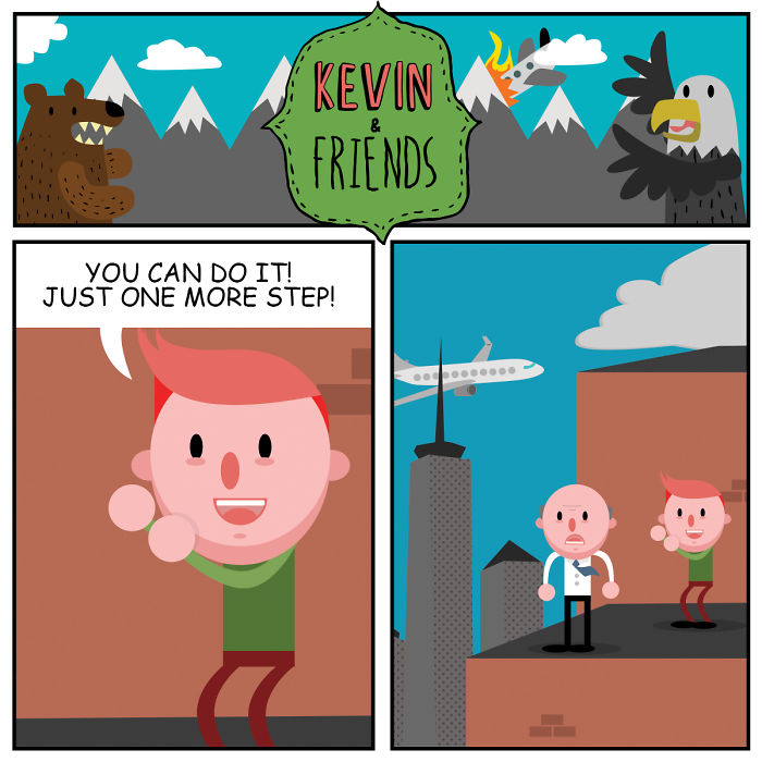 Dark Comics About A Horrible Optimist Kevin