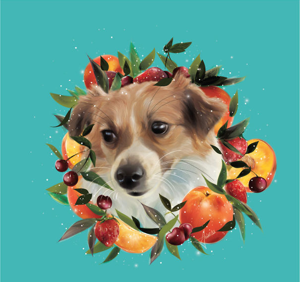 I Illustrate Pets Surrounded By Food