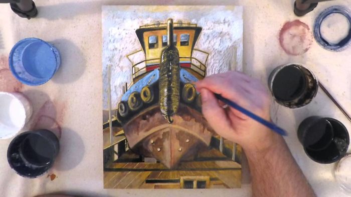 I Create My Paintings Using Only Minwax Wood Stain And A Dremel