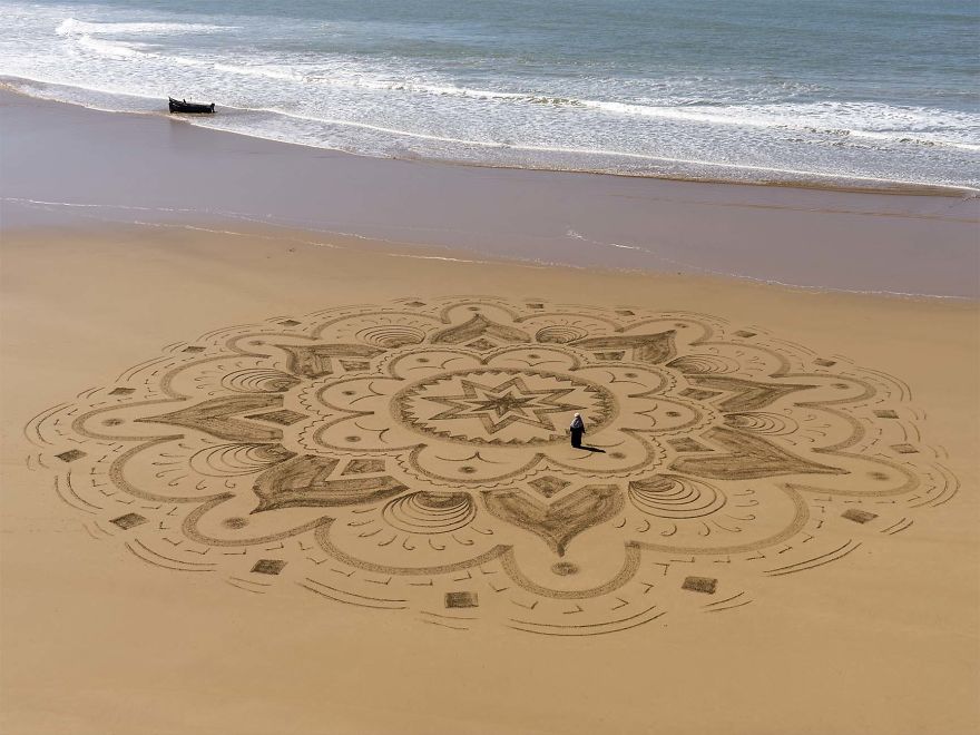 Arabic Inspired Beach Art In Marocco