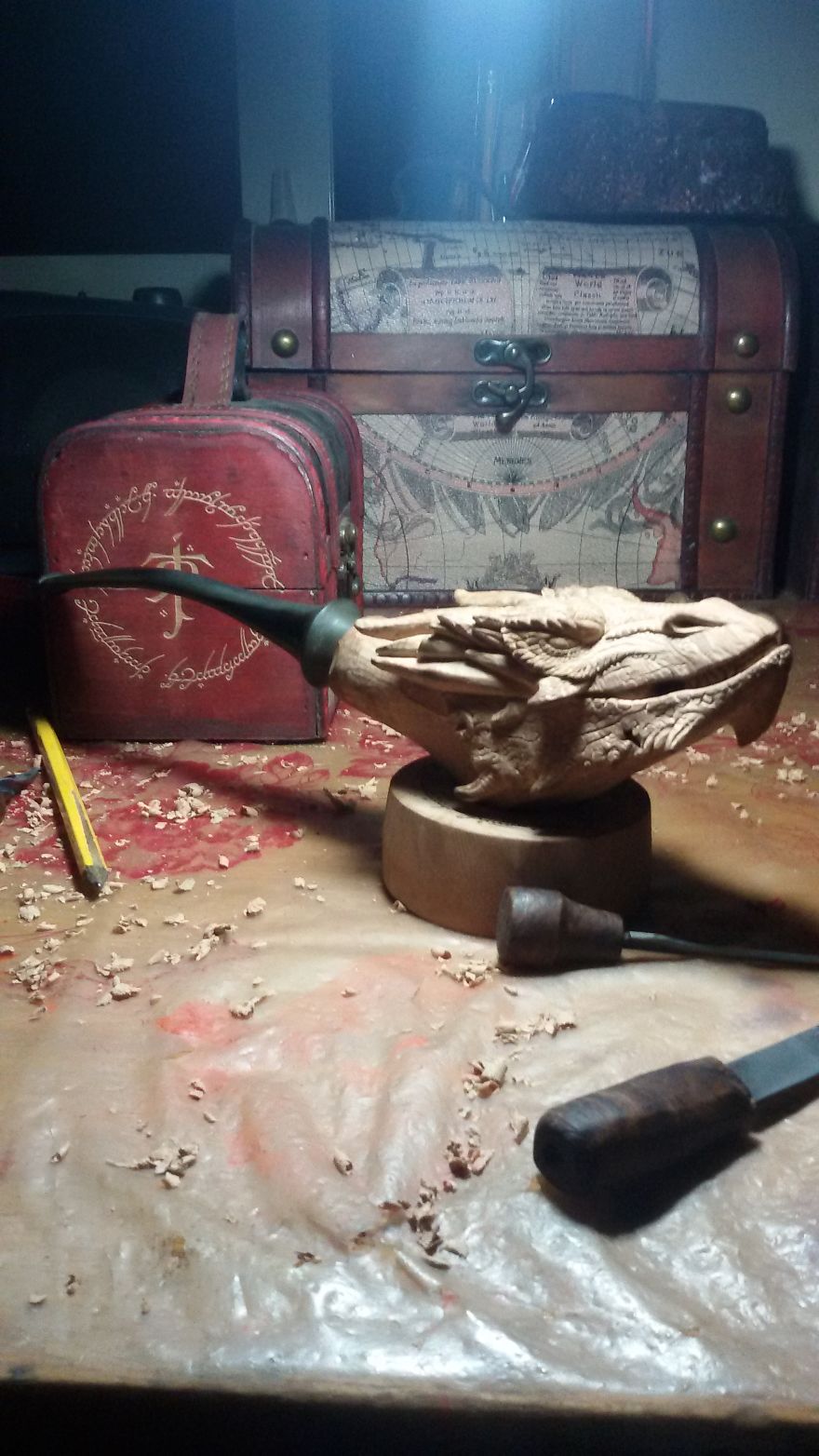 Smaug The Terrible In Smoking Pipe .