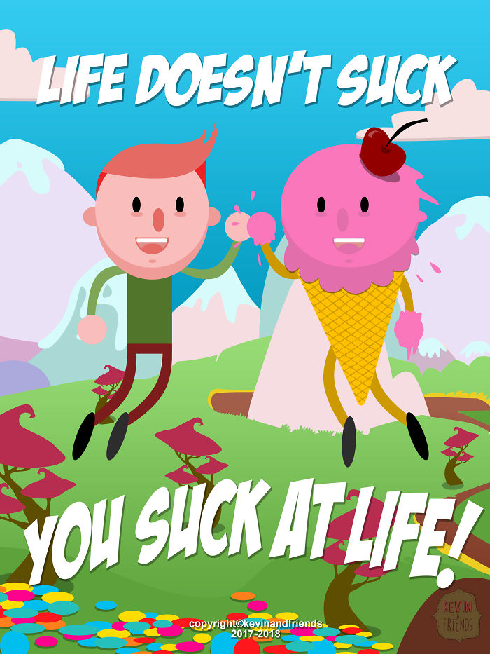 Dark Comics About A Horrible Optimist Kevin