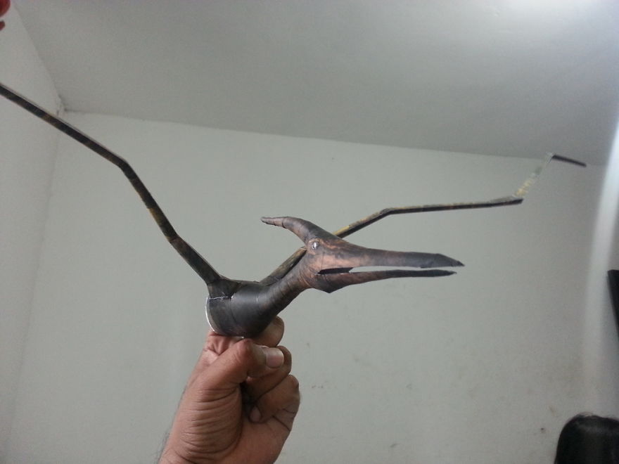 T-Rex Sculpture Made Of Out Paper