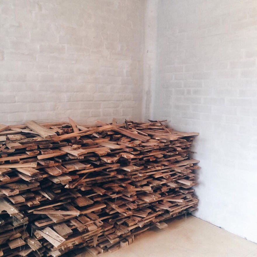 How I Made Floor Art From Random Wood Pieces