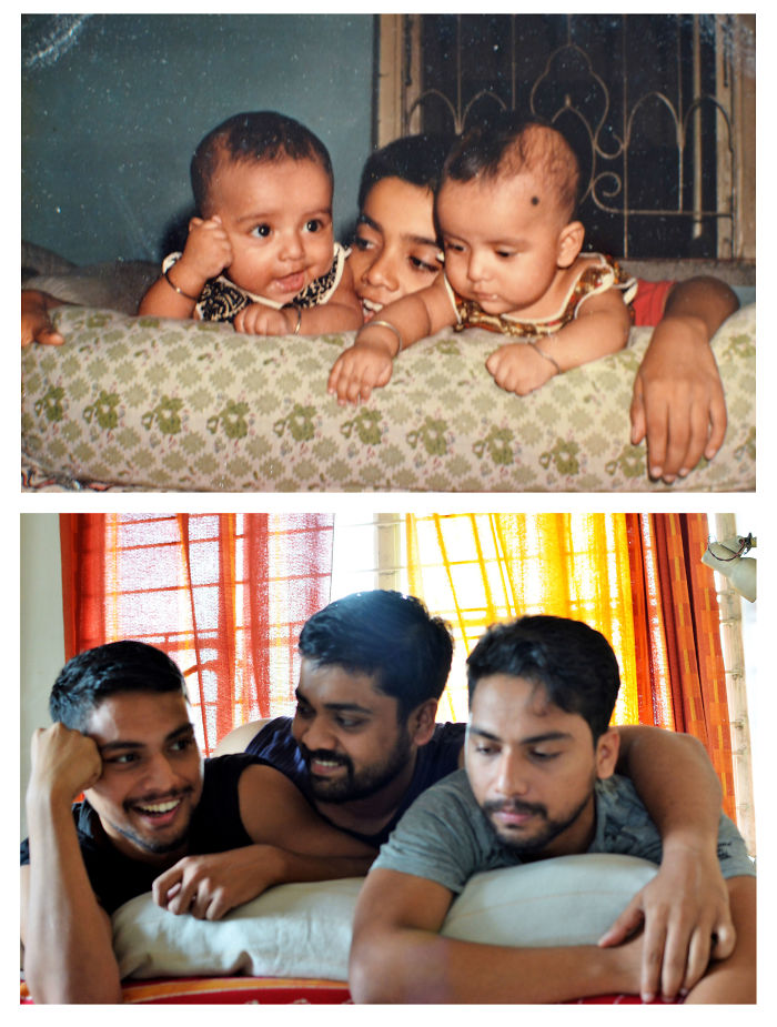 Twins And Their Elder Brother, 22 Years Apart