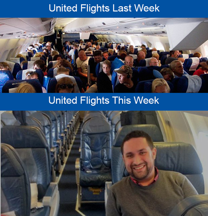 United Don't Have To Worry With Re-accommodating Passengers If They Don't Have Any.