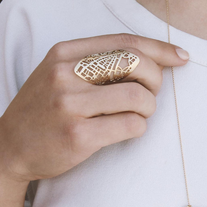 Rome Map Statement Ring