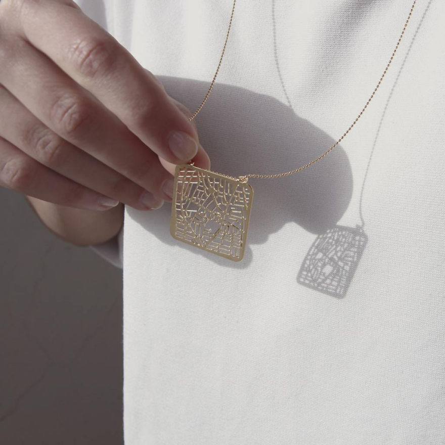 Tel Aviv Map Necklace